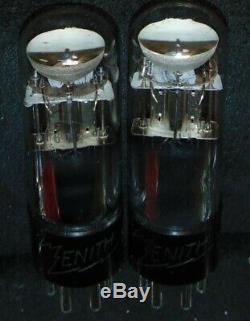 Nos Pair 6T5 ZENITH EYE TUBES FULL TARGET Engraved bases MATCHED codes 6U5 6E5