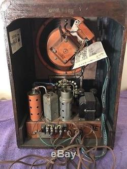 Old Antique Wood Zenith Vintage Tube Ham Radio Restored Mirror Dial
