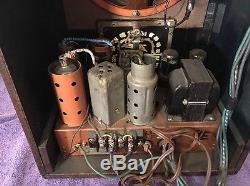 Old Antique Wood Zenith Vintage Tube Ham Radio Restored Mirror Dial