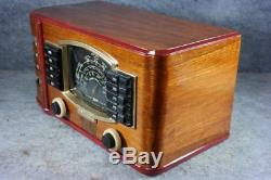 Old Zenith 4 Band Black Dial Wood Tube Radio Nice