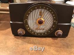 Original Zenith Tube AM/FM Radio Model H725 Bakelite 1950's Restored Working