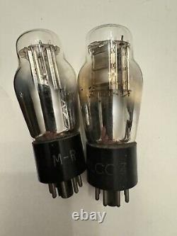 Pair 6J5-G Vacuum Tubes 1930's St Bottle Globes Philco And Tungsol