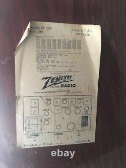 Parting Out Vintage Zenith 8H20Z Tube Stereo- Radio only for sale NOT TESTED