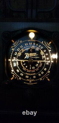 RARE 1930's Zenith Black Dial Model Tombstone Radio All Original Working