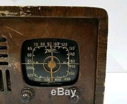 RARE 1941 Zenith model 6D538 vintage wooden table radio works great