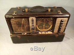 RARE ZENITH 6B04 TRANSOCEANIC SAILBOAT Shortwave TUBE RADIO AS IS FOR PARTS
