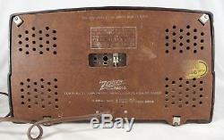 RARE ZENITH RADIO model 7H820UZ tube Vintage MARBLED BAKELITE 1940's TESTED