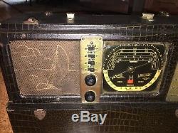 RARE Zenith Deluxe Model 7G605 Trans-Ocean Clipper Shortwave Bomber Tube Radio