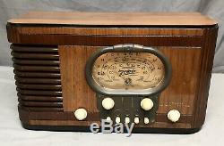 RARE beautiful, works! Zenith RACETRACK 1938 Tombstone vintage vacuum tube radio