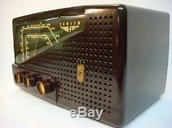 RESTORED 1954 Zenith AM-FM Tube Radio Model L721 mid century modern SEE VIDEO