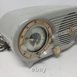 Rare 1950's ZENITH Owl Eyes Model J616 Gray Tube Radio