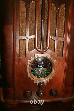 Recapped Zenith 5-S-29 Vintage Tube Tombstone Wood Radio