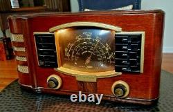 Serviced Antique VINTAGE ZENITH 7S633 Wood TUBE RADIO AM Deco WW2 WORKS Great