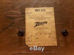 TESTED/WORKING Vintage Zenith Model K731 AM/FM Long Distance Tube Table Radio
