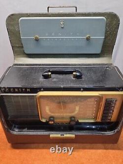 U. Vintage ZENITH TRANS OCEANIC Y600 Portable Tube Radio Short Wave Magnetic