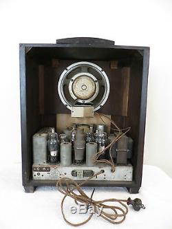 VINTAGE 1930s OLD ZENITH ART DECO MID CENTURY MACHINE AGE CHROME WOOD TUBE RADIO