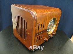 VINTAGE 1937 OLD ZENITH CLASSIC BLACK DIAL ART DECO MID CENTURY WOOD TUBE RADIO
