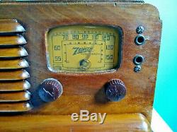 VINTAGE 1940-41 ZENITH 5G-403 AM PORTABLE TUBE RADIO Restored