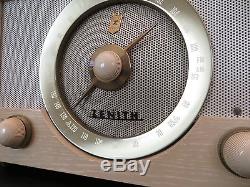 VINTAGE 1950s OLD ANTIQUE ZENITH BLOND WOOD NEAR MINT AM FM TUBE RADIO, WORKS