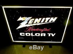 VINTAGE LATE 1960c MOTION ZENITH COLOR TV RARE SIGN TUBE