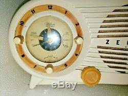 VINTAGE OLD ZENITH LONG DISTANCE TUBE RADIO TELECHRON MOVEMENT S-18535 White