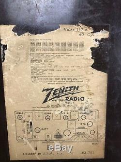 VINTAGE VTG 1950s EAMES ERA ZENITH AM-FM ANTIQUE OLD BAKELITE TUBE RADIO