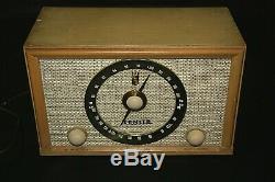 VINTAGE ZENITH TUBE RADIO High Fidelity A835E Fabric Face with Blonde Wood Case