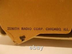VINTAGE Zenith Model S-18135 Table Tube Radio Mid Century Modern Retro Gold