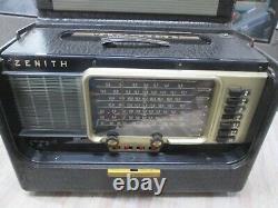 VINTAGE Zenith Trans-Oceananic WAVE -MAGENT Portable Radio Receiver