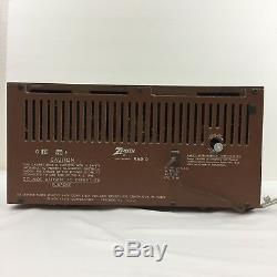 VTG 1960s Zenith X390 Tube Long Distance Clock Radio Wood Cabinet Works Great