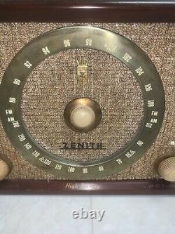 VTG RADIO ZENITH PHONO INPUT AM-FM Tube Works! Read Description Rare Condition