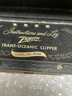 VTG ZENITH TRANS-OCEANIC 8G005YT with MAGNET BOOSTER CLIPPER B148571
