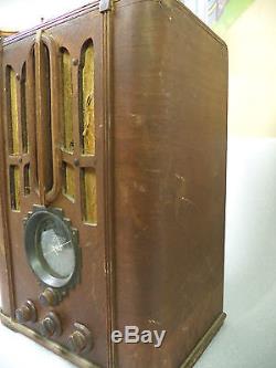 Vintage 1936 Zenith Shortwave Radio Model 5S-29 Antique 5 Tube 2 Band Wood
