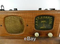 Vintage 1940 ZENITH Wave Magnet Portable Radio Model 5G500 Long Distance WORKS
