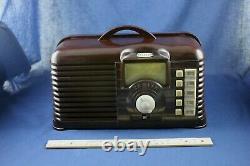 Vintage 1940 Zenith Tube Radio 6P419 Recall Bakelite Brown Mahogany Deco Repair