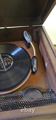 Vintage 1949 Vintage Zenith 5R086 Tube Radio Record Player Turntable Works