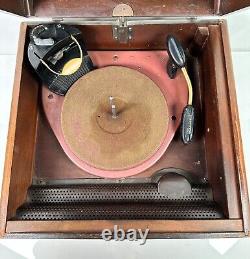 Vintage 1949 Zenith 5R086 Tube Radio Record Player Turntable POWERS ON