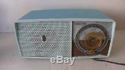 Vintage 1950's Zenith AM Tube Turquoise Radio Rare One See My Video Works