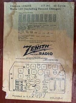 Vintage 1950's Zenith Cobra-Matic Art Deco Am/Fm Radio Chassis 10H20Z