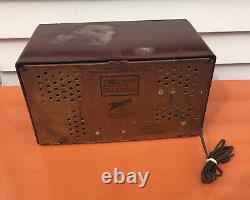 Vintage 1950's Zenith #s-41786 am/fm Table Radio WORKING Burgundy