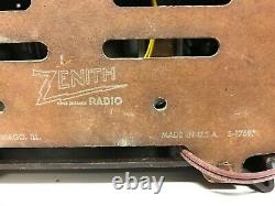 Vintage 1950s TUBE Art Deco Zenith Consol-tone Bakelite Radio WORKS