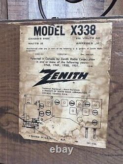 Vintage 1950s Zenith AM/FM Vintage High Fidelity Radio Model X338 tested works