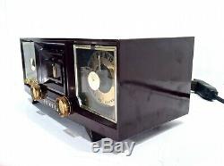 Vintage 1950s Zenith R519R Clock Tube Radio Eames Era Design Working NICE