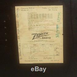 Vintage 1950s Zenith Tube Radio H725 Works! Am Fm Bakelite
