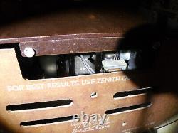 Vintage 1951 Zenith H511 Racetrack Antique Tube Radio NO RESERVE! WORKING! WOW