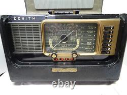 Vintage 1953 Zenith Model H-500 Trans-Oceanic Radio Working Looks Great