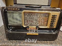 Vintage 1954 1955 zenith l600 6l40 trans-oceanic portable tube radio