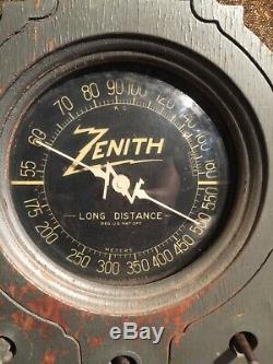 Vintage 30s/40s Zenith Table Top Farmhouse Long Distance Tube Radio Cool Paint