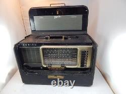 Vintage 50's ZENITH Trans-Oceanic SHORTWAVE RADIO Works Needs dial re-string