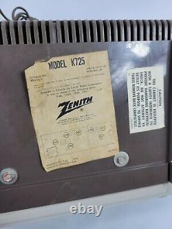 Vintage 50's Zenith Tube AM/FM Radio Model K725 Bakelite Case Works Some Repair